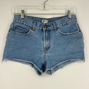 Billabong Womens Size 25 Cutoff Short Shorts Medium Blue Denim Five Pockets